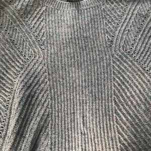 Loft pullover sweater lavender/navy pointelle L